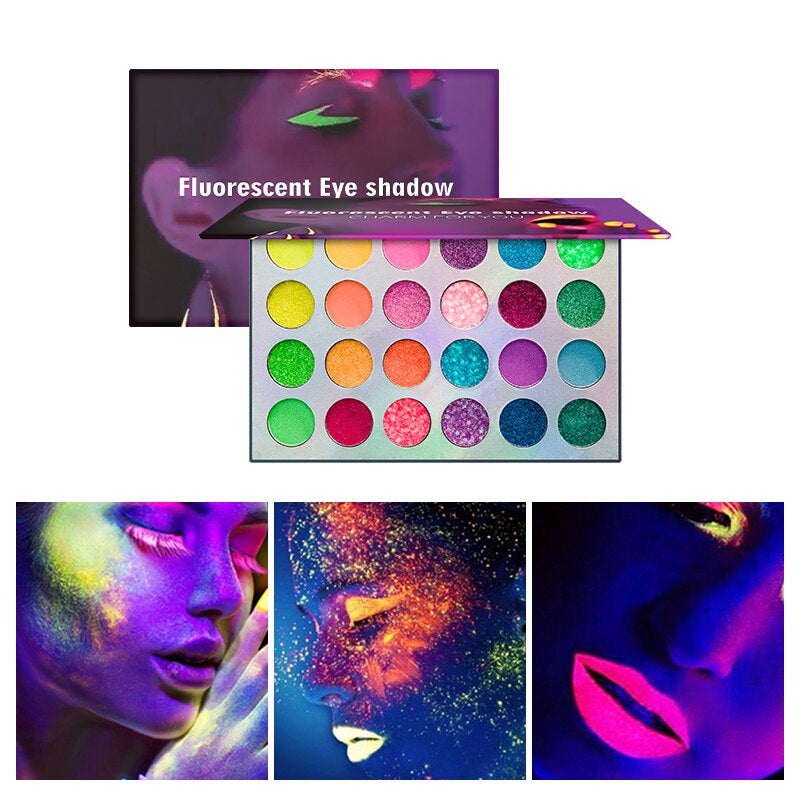 Blacklight UV Glow Eyeshadow Palette glow in the dark