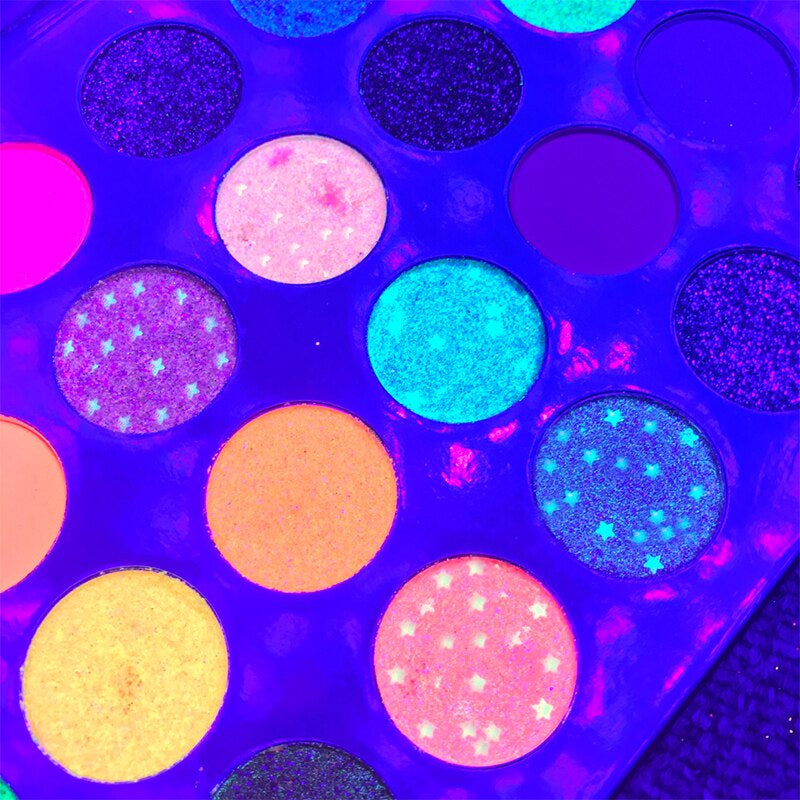 Blacklight UV Glow Eyeshadow Palette glow in the dark