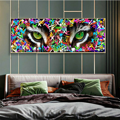 Graffiti Colorful Tiger Eye Canvas Painting Posters