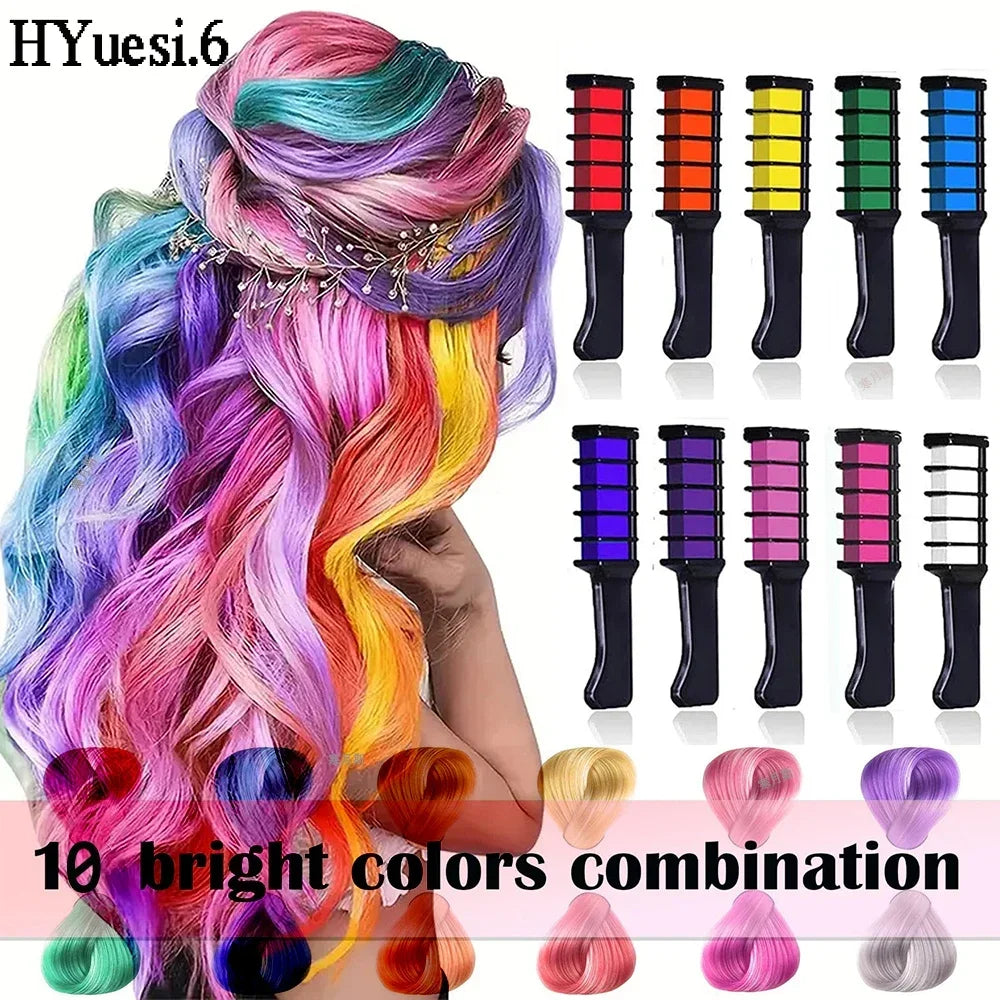  Washable Hair Chalk Combs Portable Temporary Hair 