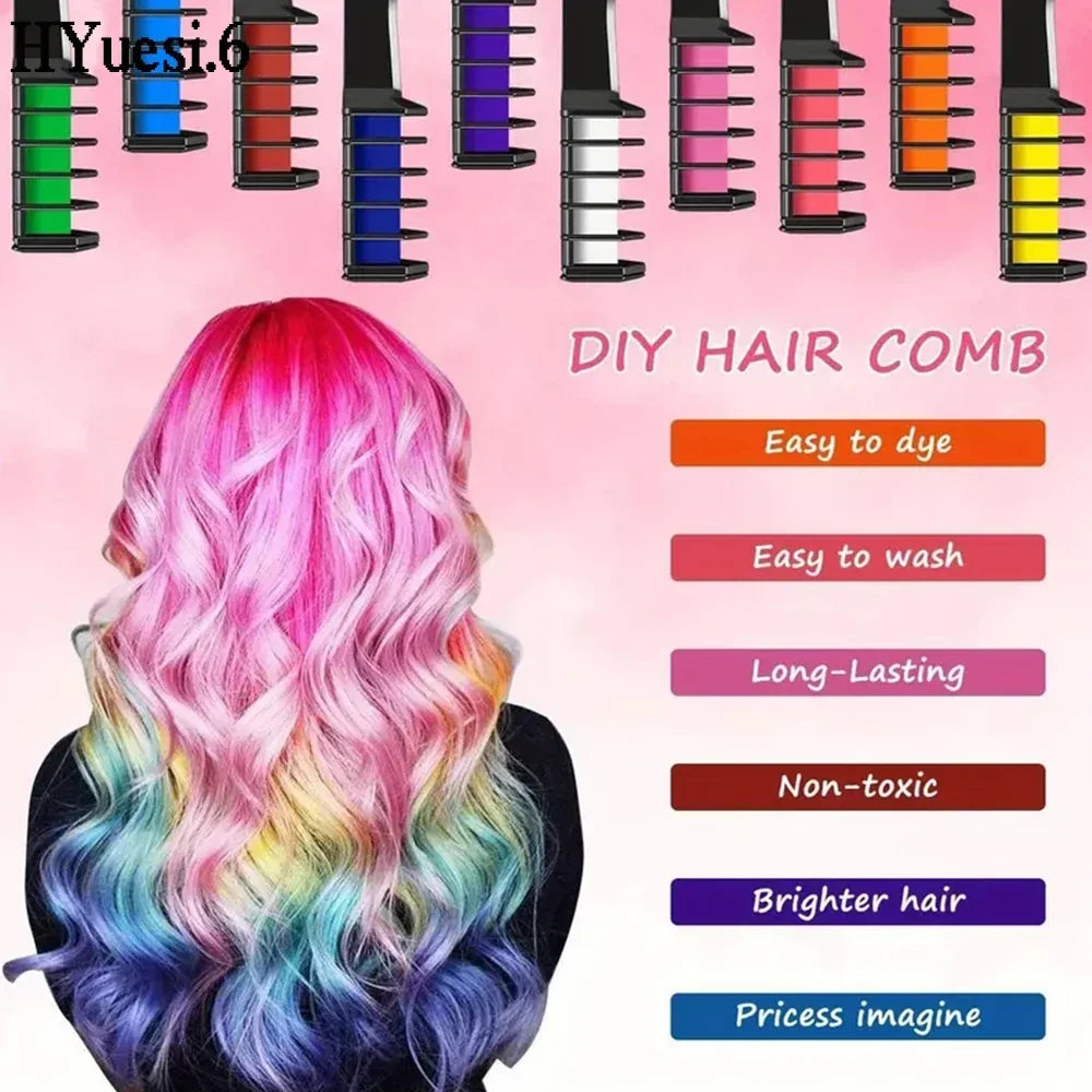  Washable Hair Chalk Combs Portable Temporary Hair 