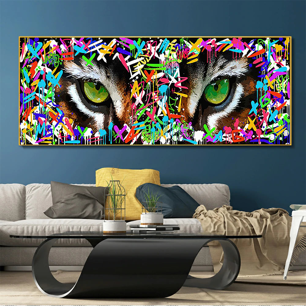 Graffiti Colorful Tiger Eye Canvas Painting Posters